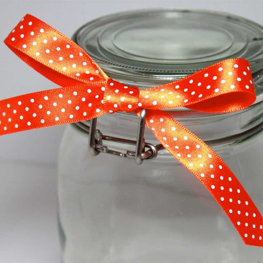 Berisfords Micro Dot Ribbon on 20m rolls Orange Delight from Jaycotts Sewing Supplies