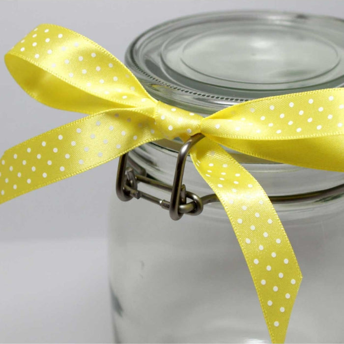 Berisfords Micro Dot Ribbon on 20m rolls Lemon from Jaycotts Sewing Supplies