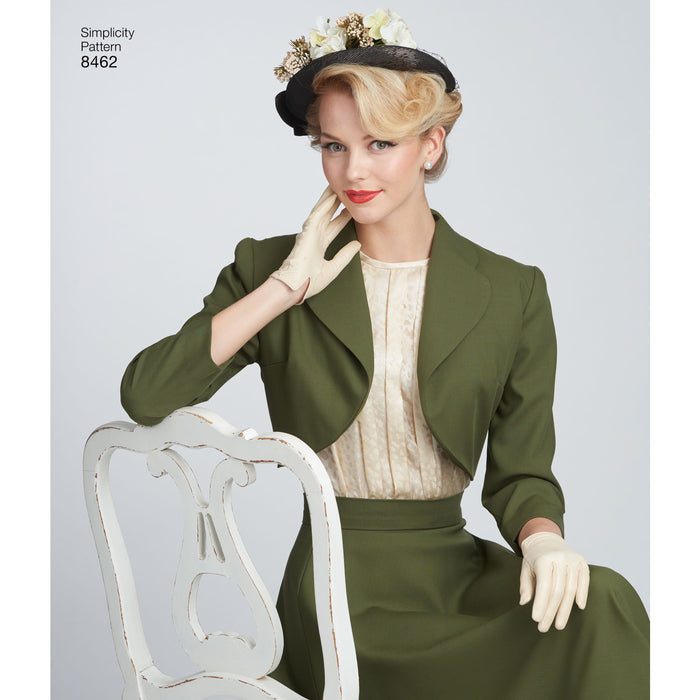 Simplicity Pattern 8462 vintage blouse skirt and lined bolero from Jaycotts Sewing Supplies