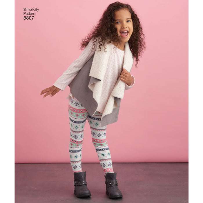 Simplicity Pattern 8807  vest, leggings, mini skirt and sweate from Jaycotts Sewing Supplies