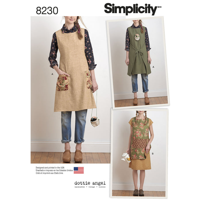 Simplicity Pattern 8230 Dottie Angel apron dress from Jaycotts Sewing Supplies