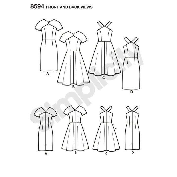 Simplicity Pattern 8594 Women's and Miss petite dresses from Jaycotts Sewing Supplies