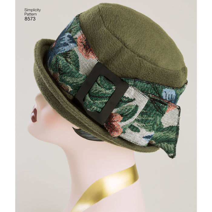 Simplicity Pattern 8573 womens flapper hats in three-sizes from Jaycotts Sewing Supplies
