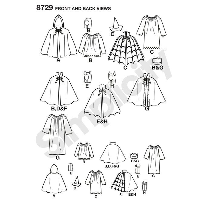Simplicity Pattern 8729 Halloween Cape Costumes from Jaycotts Sewing Supplies