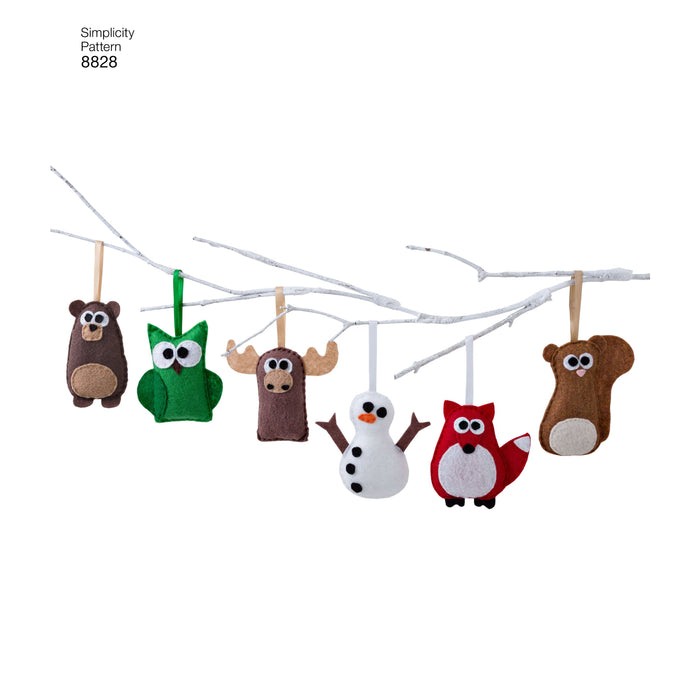 Simplicity Pattern 8828 ornaments, stockings, tree skirt and wall hangers. from Jaycotts Sewing Supplies