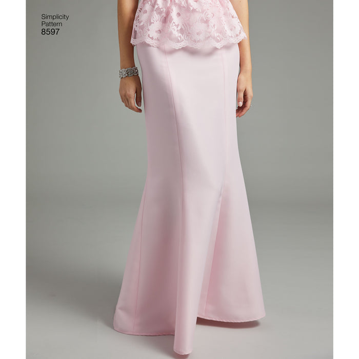 Simplicity Pattern 8597 womens special occasion skirts from Jaycotts Sewing Supplies