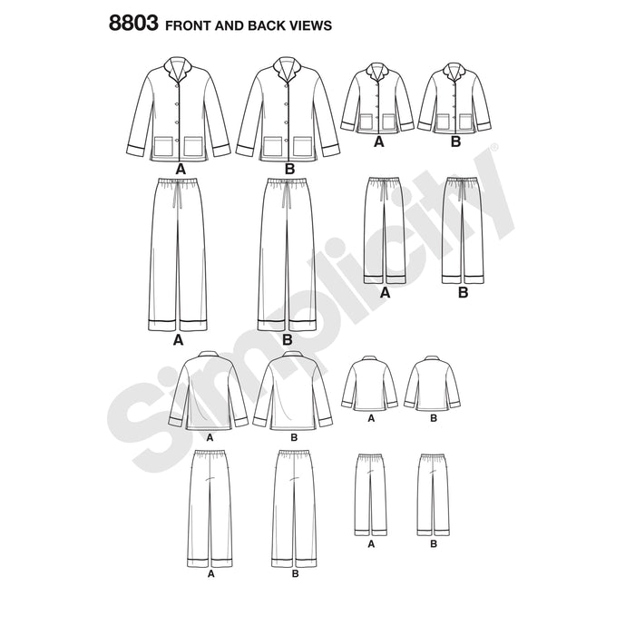 Simplicity Pattern 8803 classic pyjama set from Jaycotts Sewing Supplies