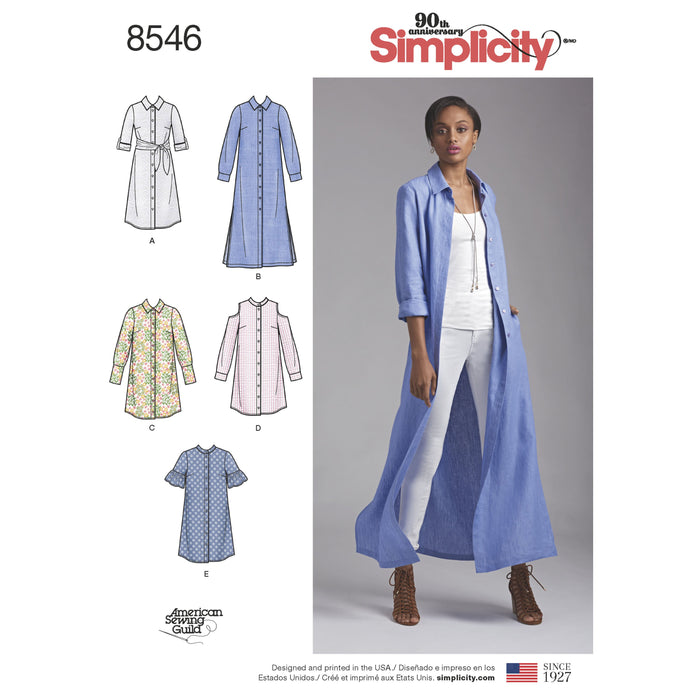 Simplicity Pattern 8546 shirt dress from Jaycotts Sewing Supplies