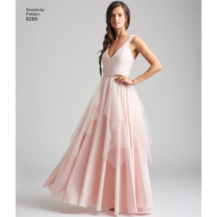 Simplicity Pattern 8289 misses special occasion dresses from Jaycotts Sewing Supplies