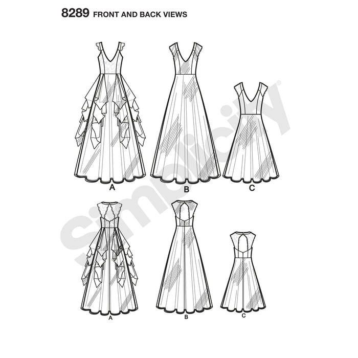 Simplicity Pattern 8289 misses special occasion dresses from Jaycotts Sewing Supplies