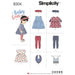 Simplicity Pattern 8304 babies leggings top dress bibs and headband from Jaycotts Sewing Supplies
