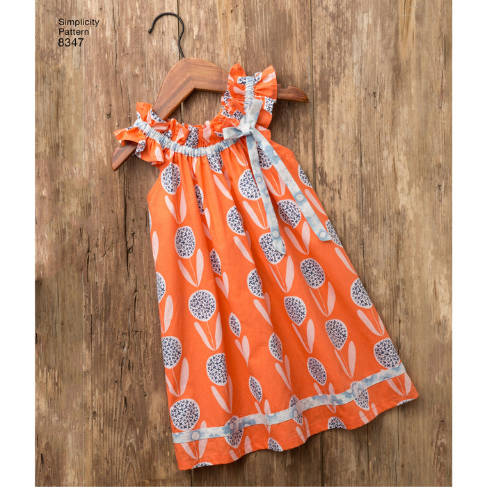 Simplicity Pattern 8347 toddlers dress top and knit capris from Jaycotts Sewing Supplies