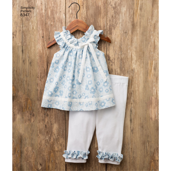 Simplicity Pattern 8347 toddlers dress top and knit capris from Jaycotts Sewing Supplies