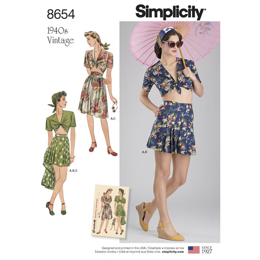 Simplicity Pattern 8654 Vintage short sleeved top from Jaycotts Sewing Supplies