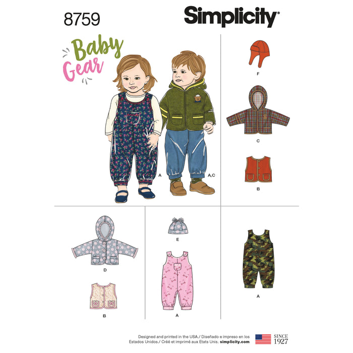 Simplicity Pattern 8759 babies-sportswear from Jaycotts Sewing Supplies