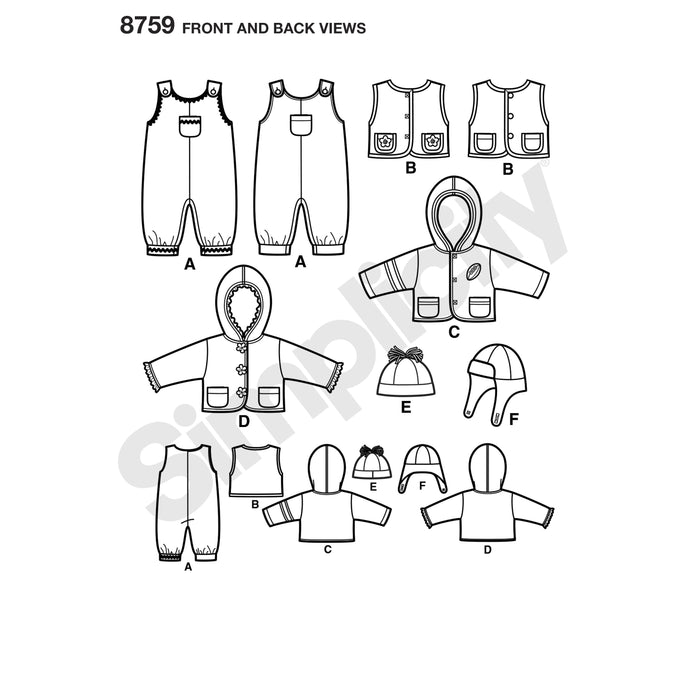 Simplicity Pattern 8759 babies-sportswear from Jaycotts Sewing Supplies