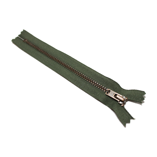 Trouser Zip: Antique Brass | Khaki 566 from Jaycotts Sewing Supplies