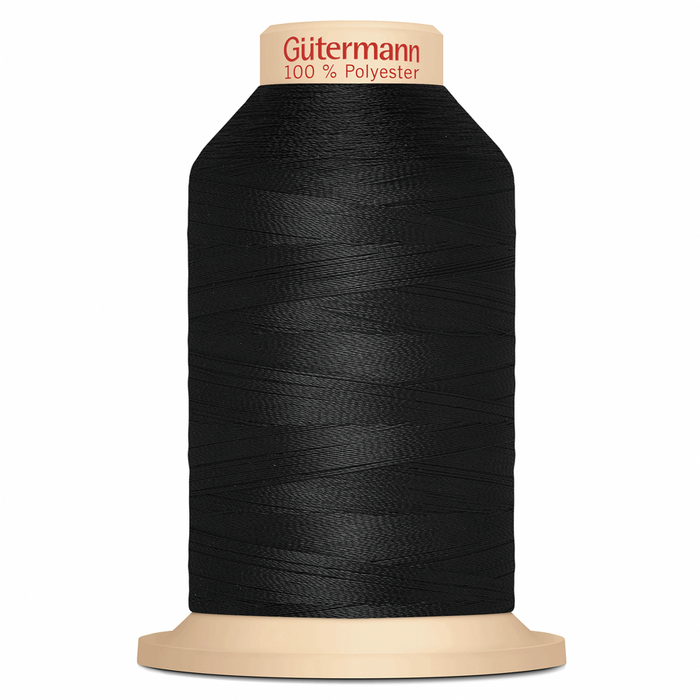 Black Gutermann Overlock Thread, TERA 180, 2000m from Jaycotts Sewing Supplies